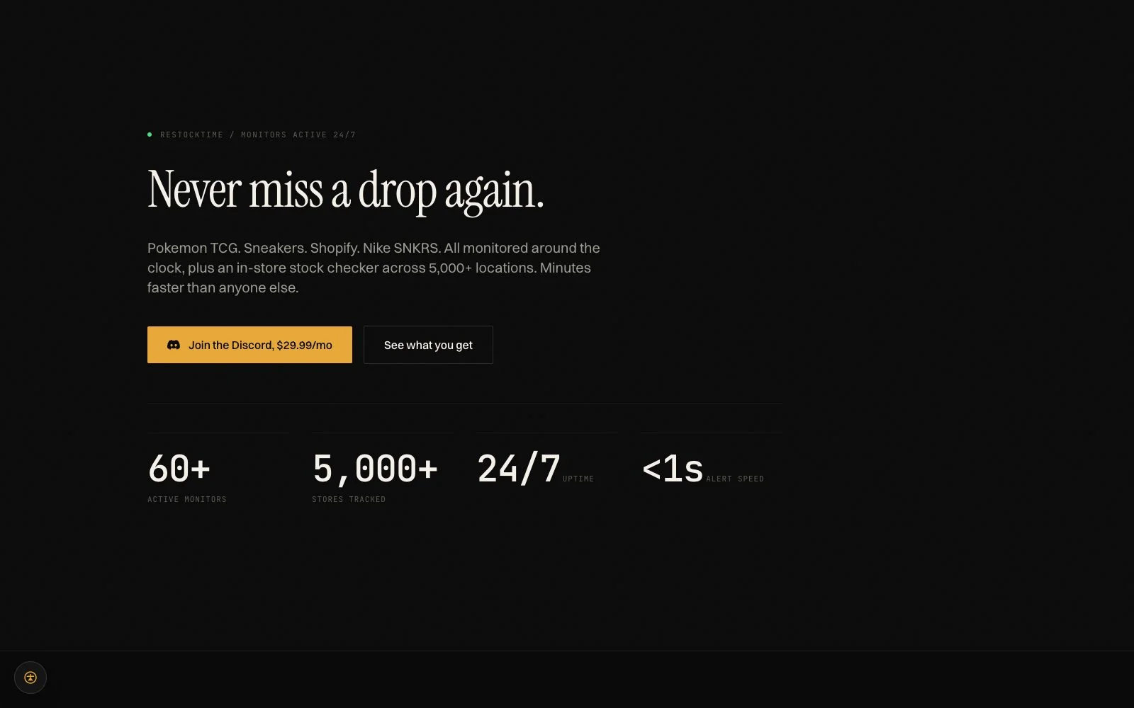 RestockTime homepage
