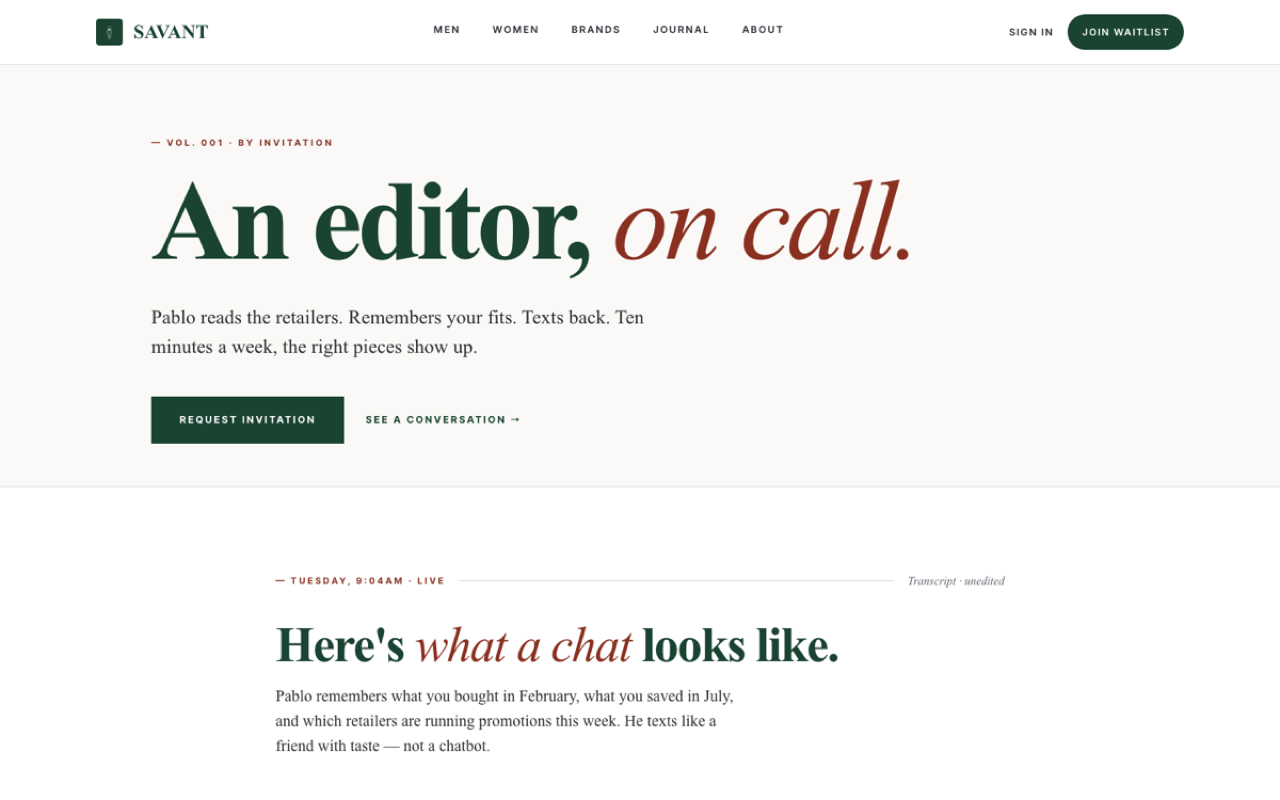 Savant Shopper live site